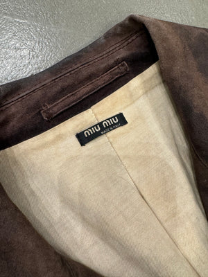 2000s Miu Miu stained treatment leather jacket
