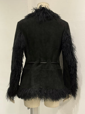 A/W1999 Gucci by Tom Ford Runway mongolian fur leather jacket