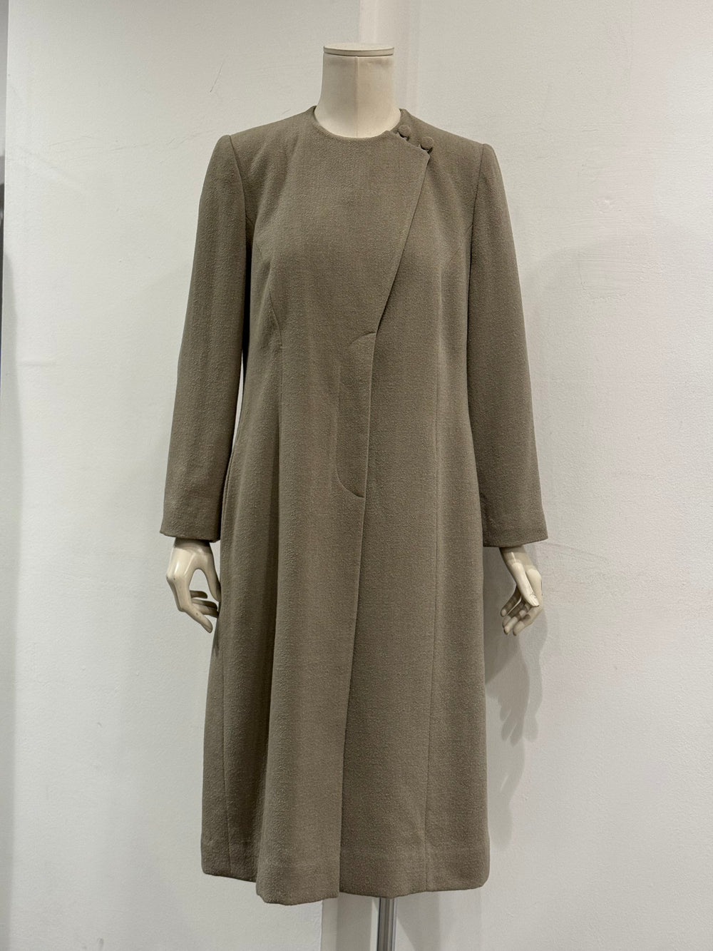 2000s Giorgio Armani greige minimalist coat