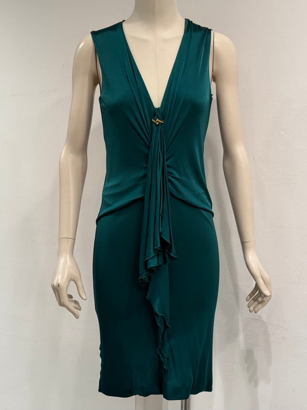 2008 Gucci draped green dress