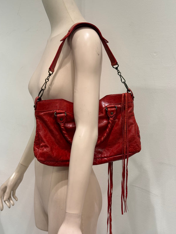 Balenciaga red city bag