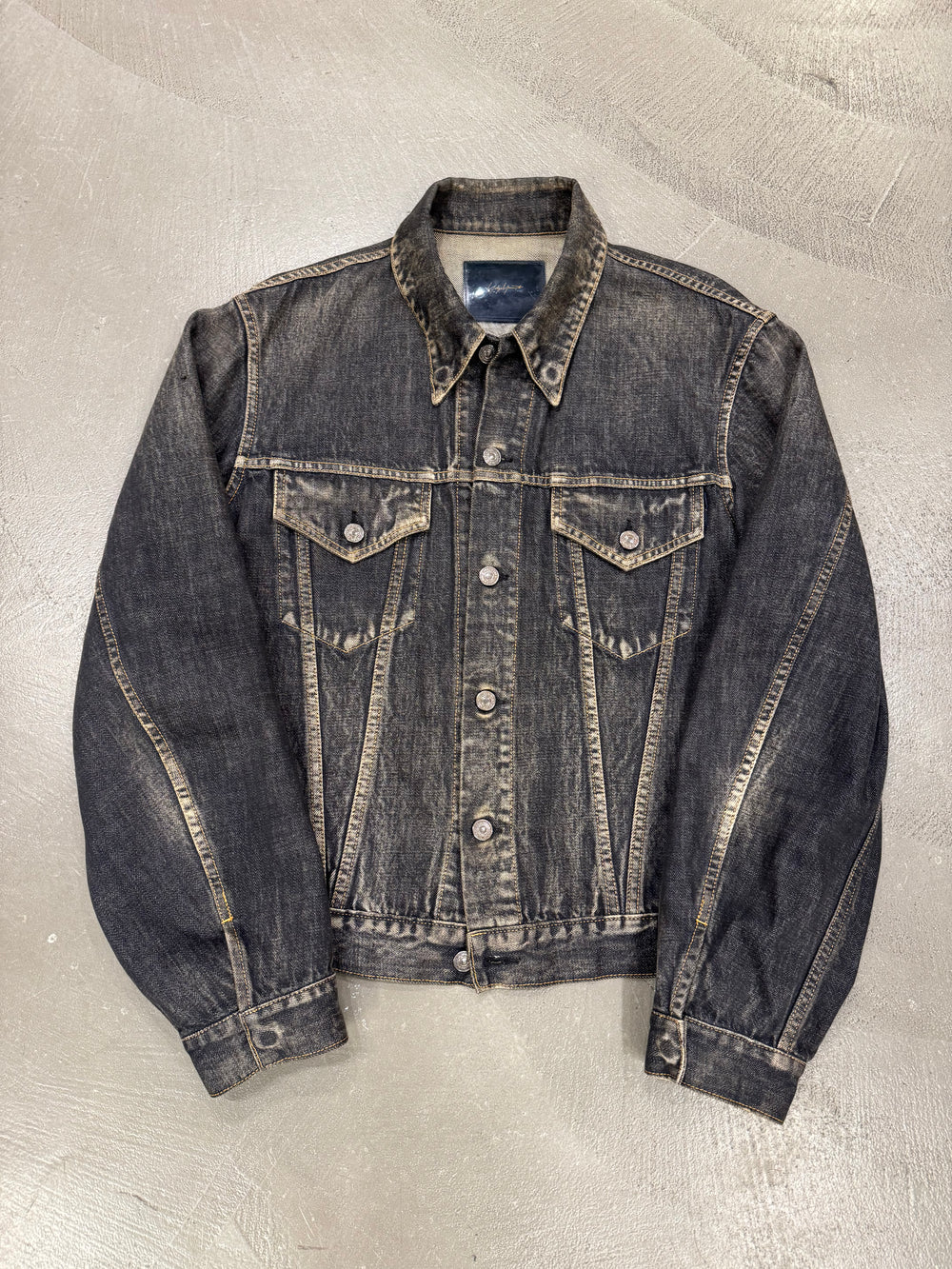 S/S2002 Yohji Yamamoto runway faded denim jacket
