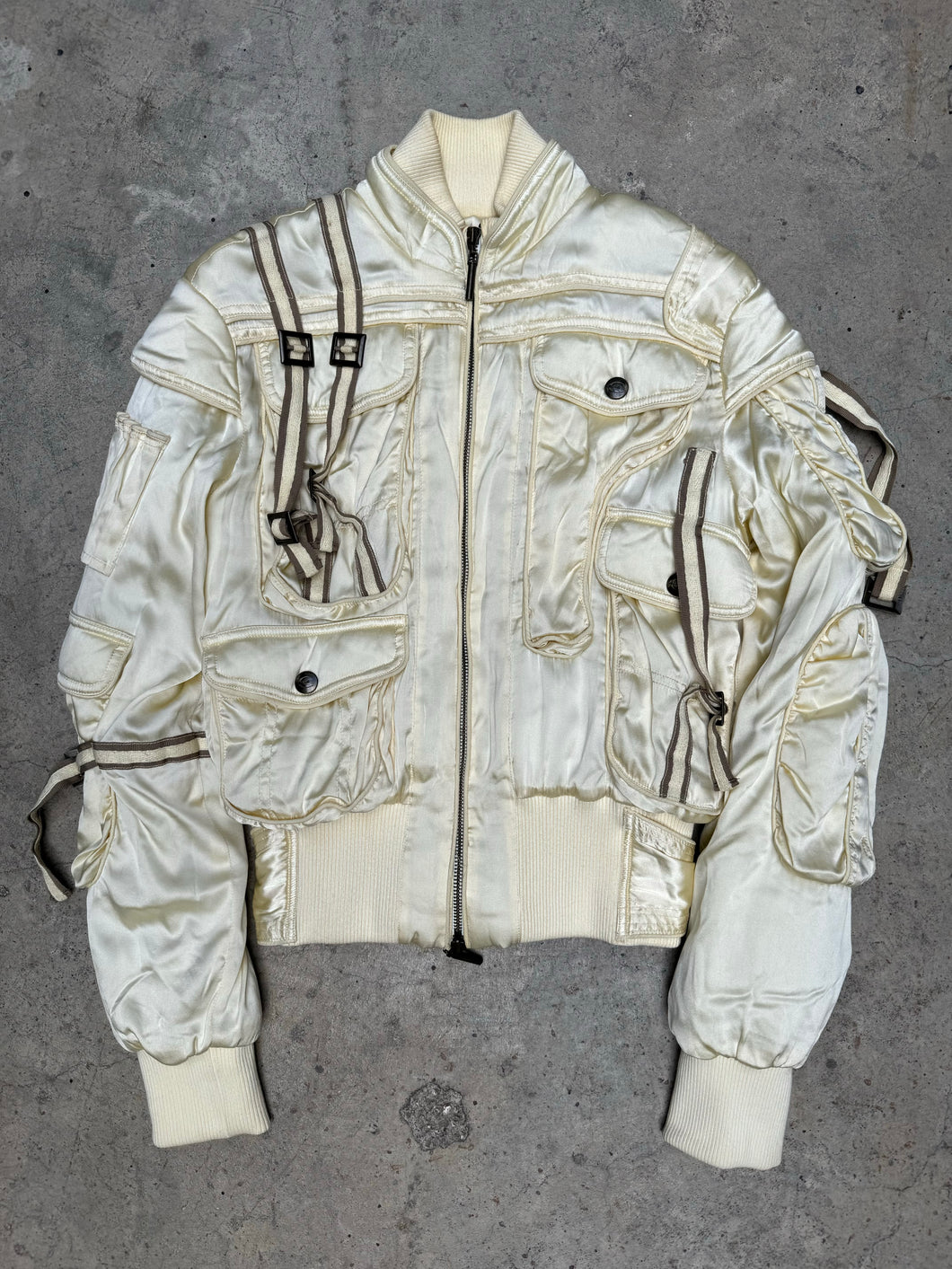 F/W 2005 Roberto Cavalli bondage cargo bomber jacket