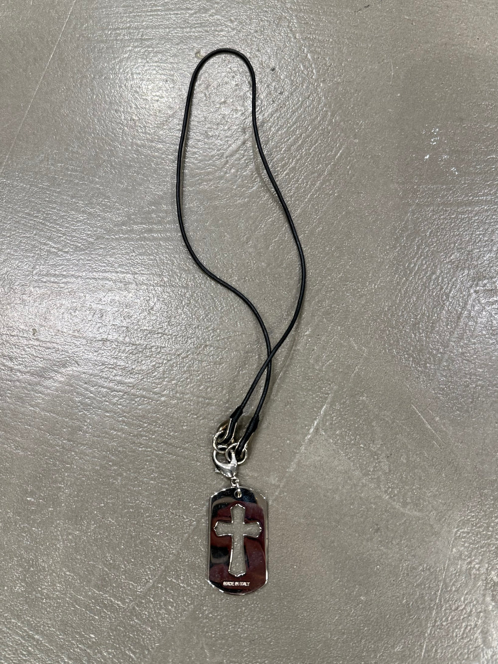 2000s Dolce & Gabbana dog tag cross necklace