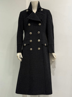 1990s Dolce & Gabbana double breasted long military wool coat