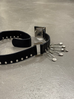 1990s Gianni Versace safety pin leather belt