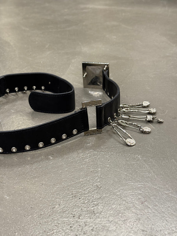 1990s Gianni Versace safety pin leather belt