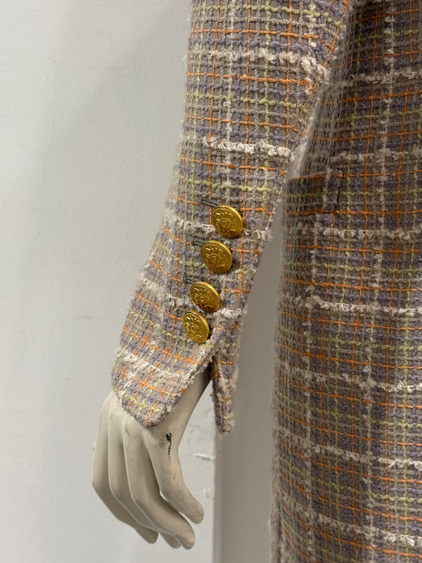 1990s Salvatore Ferragamo checked wool coat