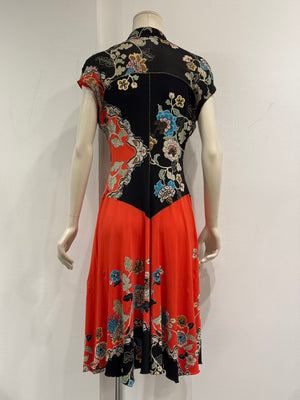 S/S 2003 Roberto Cavalli “chinoiseire” floral print dress