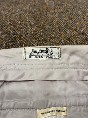 1970s HERMES bouclé tweed tailored heavy wool pants