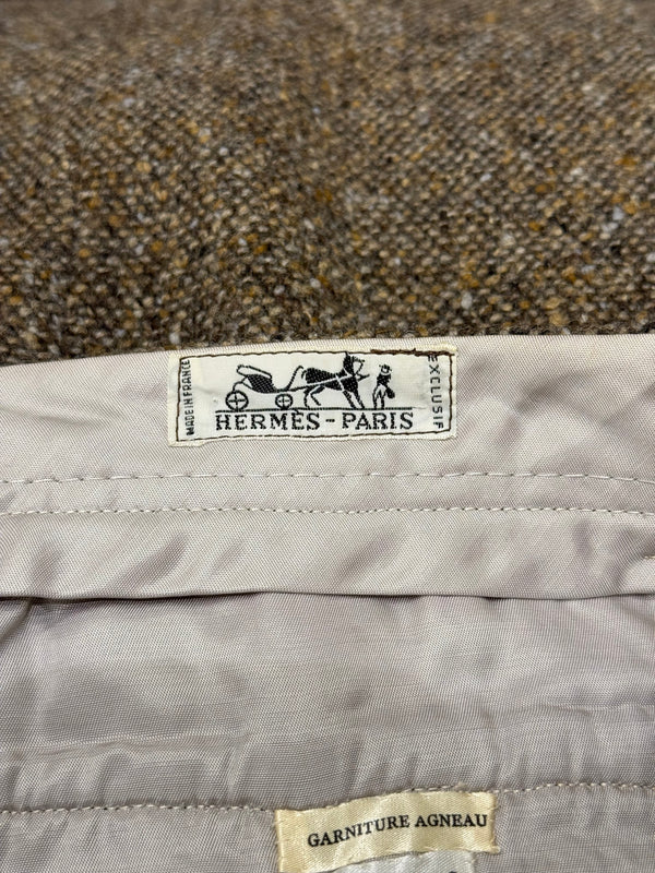 1970s HERMES bouclé tweed tailored heavy wool pants