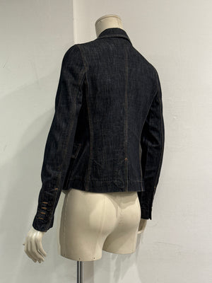 2002 Gucci by Tom Ford raw denim blazer jacket
