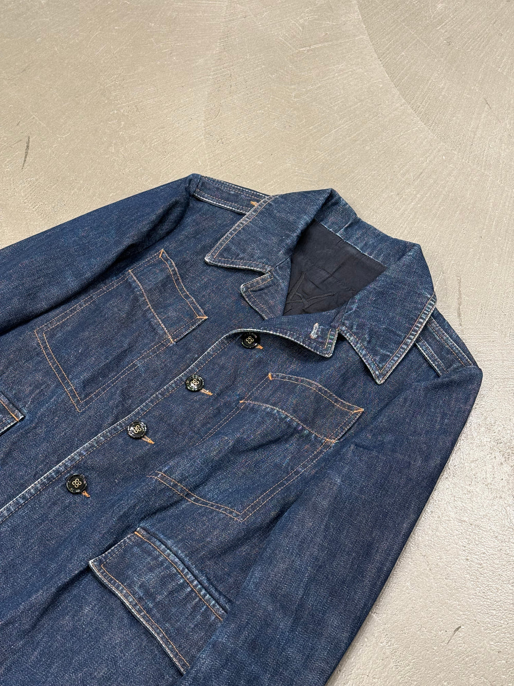 2007 Yves Saint Laurent four pocket military denim jacket