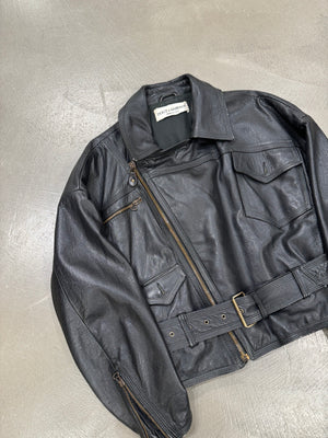 S/S 1992 Dolce & Gabbana leather biker boxy jacket