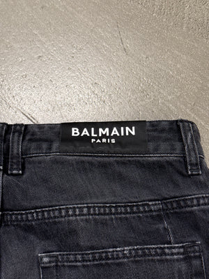 2010s Balmain biker panels denim jeans