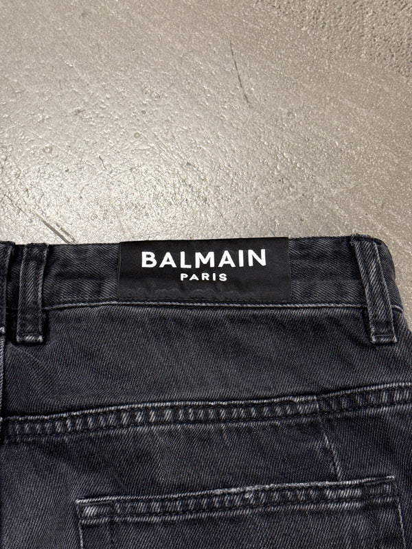 2010s Balmain biker panels denim jeans