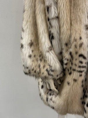 2000s Emporio Armani lynx print faux fur coat