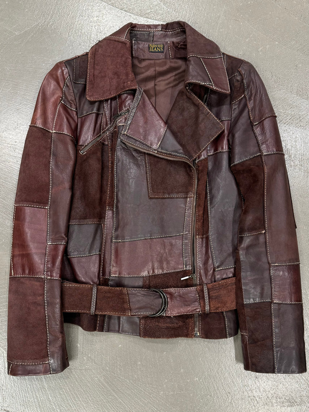 1990s Plein Sud patchwork leather jacket