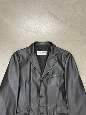 1990s Dolce & Gabbana leather tailored blazer