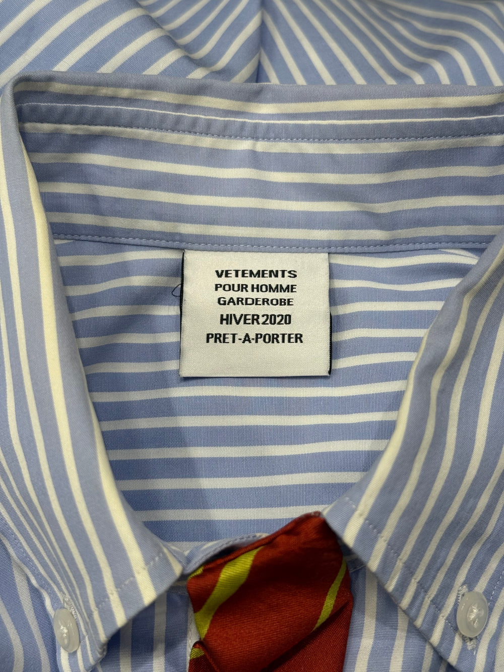 A/W2020 Vetements tie striped shirt