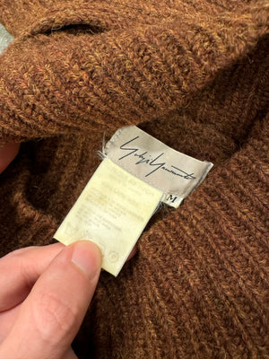 A/W1996 Yohji Yamamoto runway scarf thick wool asymmetrical knit