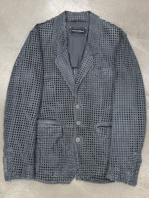 S/S2012 Dolce & Gabbana runway laser cut leather blazer