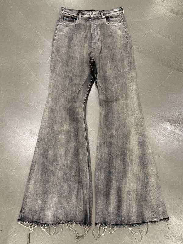 Rick Owens distressed faded bolans bootcut