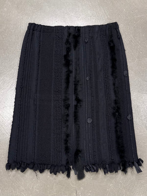 F/W2002 Gucci by Tom Ford fox fur and wool midi skirt