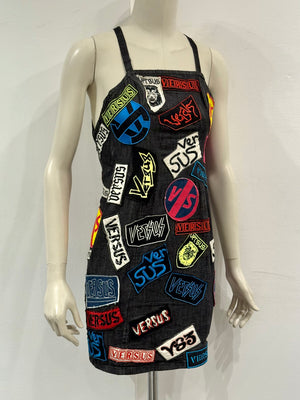 2000s Versace Versus patchwork dress