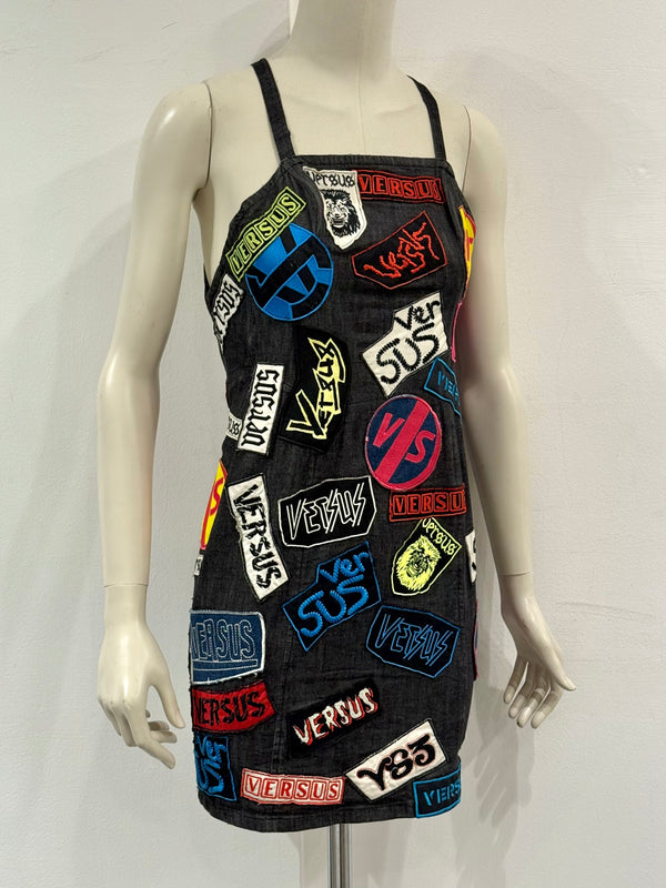 2000s Versace Versus patchwork dress