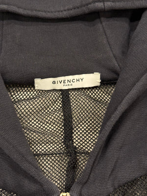 2010s Givenchy by Riccardo Tisci paneled mesh hoodie