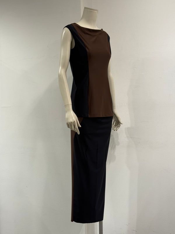 2000s Fendi stretch top and long skirt set