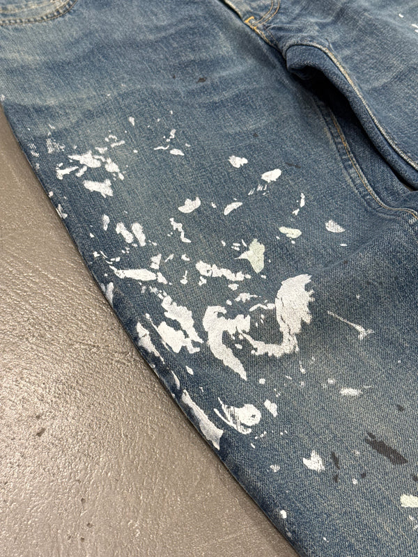 1998 Helmut Lang painter splattered denim straight jeans
