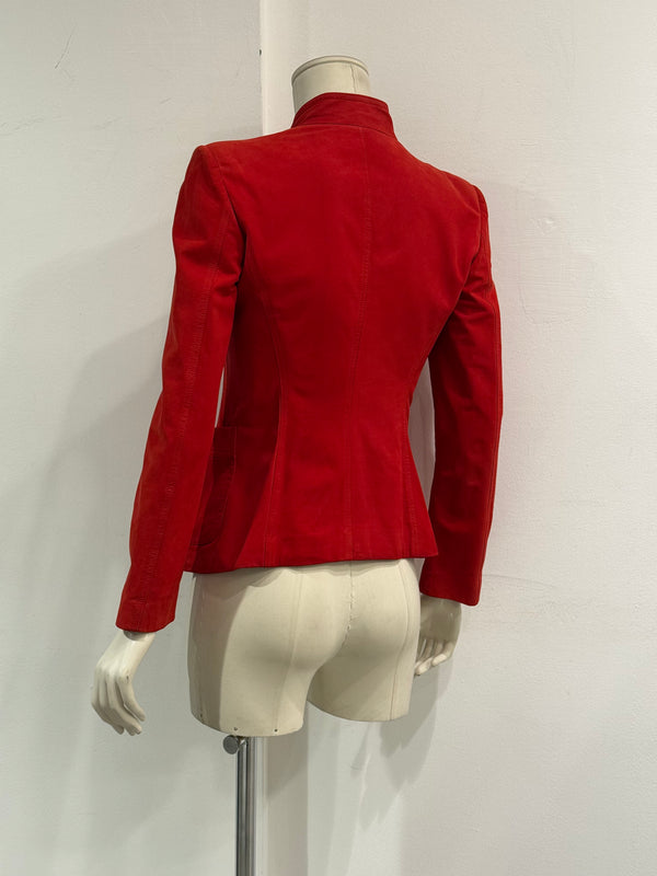 A/W2003 Yves Saint Laurent runway ruffled suede jacket