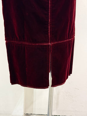 A/W2002 Yves Saint Laurent by Tom Ford red velvet skirt