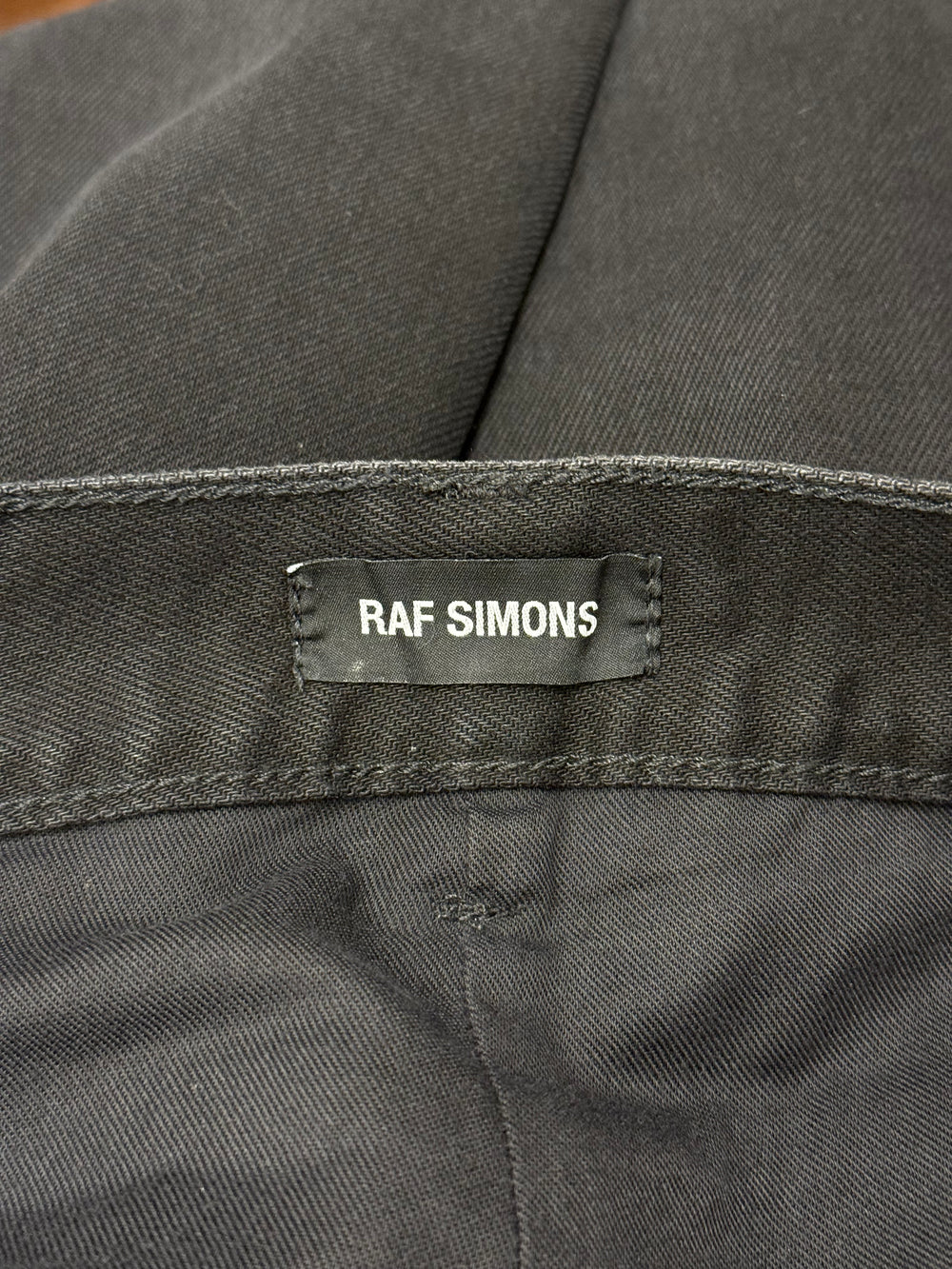 S/S2020 Raf Simons distressed patchwork purple contrast jeans