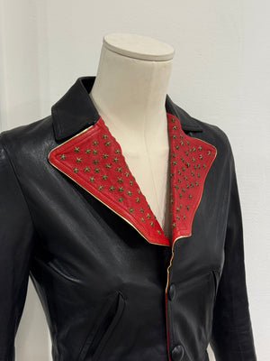 S/S2015 Saint Laurent by Hedi Slimane runway sample studded stars leather jacket