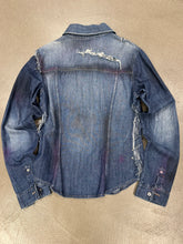Load image into Gallery viewer, 2000s Dolce &amp; Gabbana safety pin painted denim shirt
