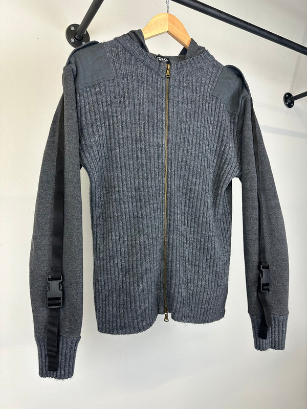 AW2003 Dolce & Gabbana bondage wool knit hoodie