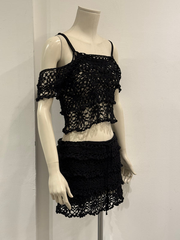 2000s Dolce & Gabbana crochet lace two piece set