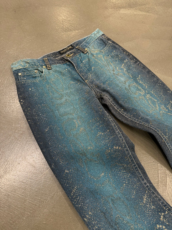 A/W 1999 Roberto Cavalli Python embellished jeans