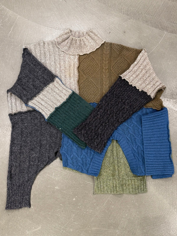 1994 Dolce & Gabbana “Le Maglie” runway patchwork reconstructed knit cardigan