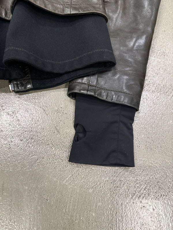 2000s Prada biker leather jacket
