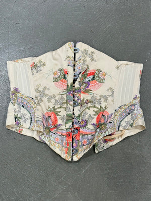 S/S2003 Roberto Cavalli chinoiserie print corset