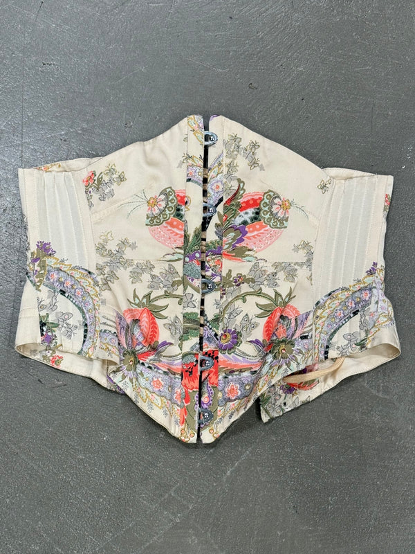 S/S2003 Roberto Cavalli chinoiserie print corset