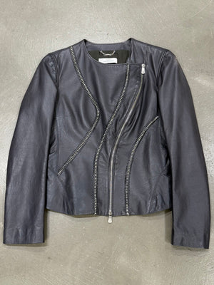 2000s Versace metal chains leather jacket