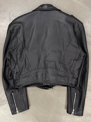 1990s Jean Paul Gaultier Junior cropped biker leather jacket
