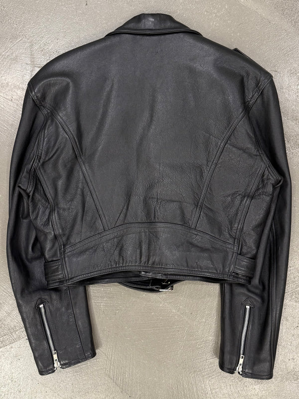 1990s Jean Paul Gaultier Junior cropped biker leather jacket