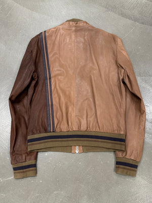 2000s Dolce & Gabbana leather biker bomber jacket