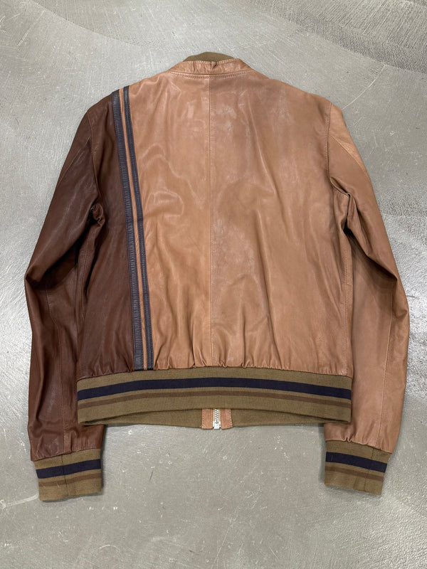 2000s Dolce & Gabbana leather biker bomber jacket